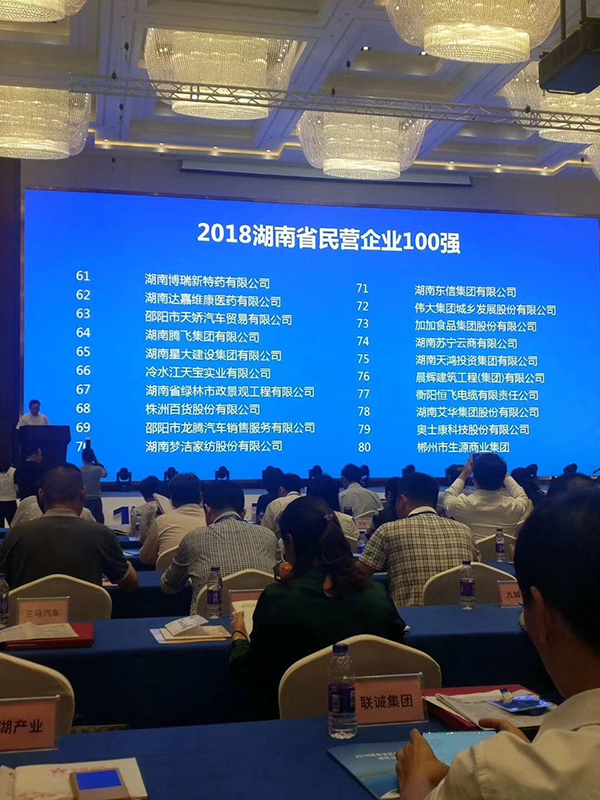 湖南省發(fā)布民營企業(yè)100強名單，天嬌榮膺63位